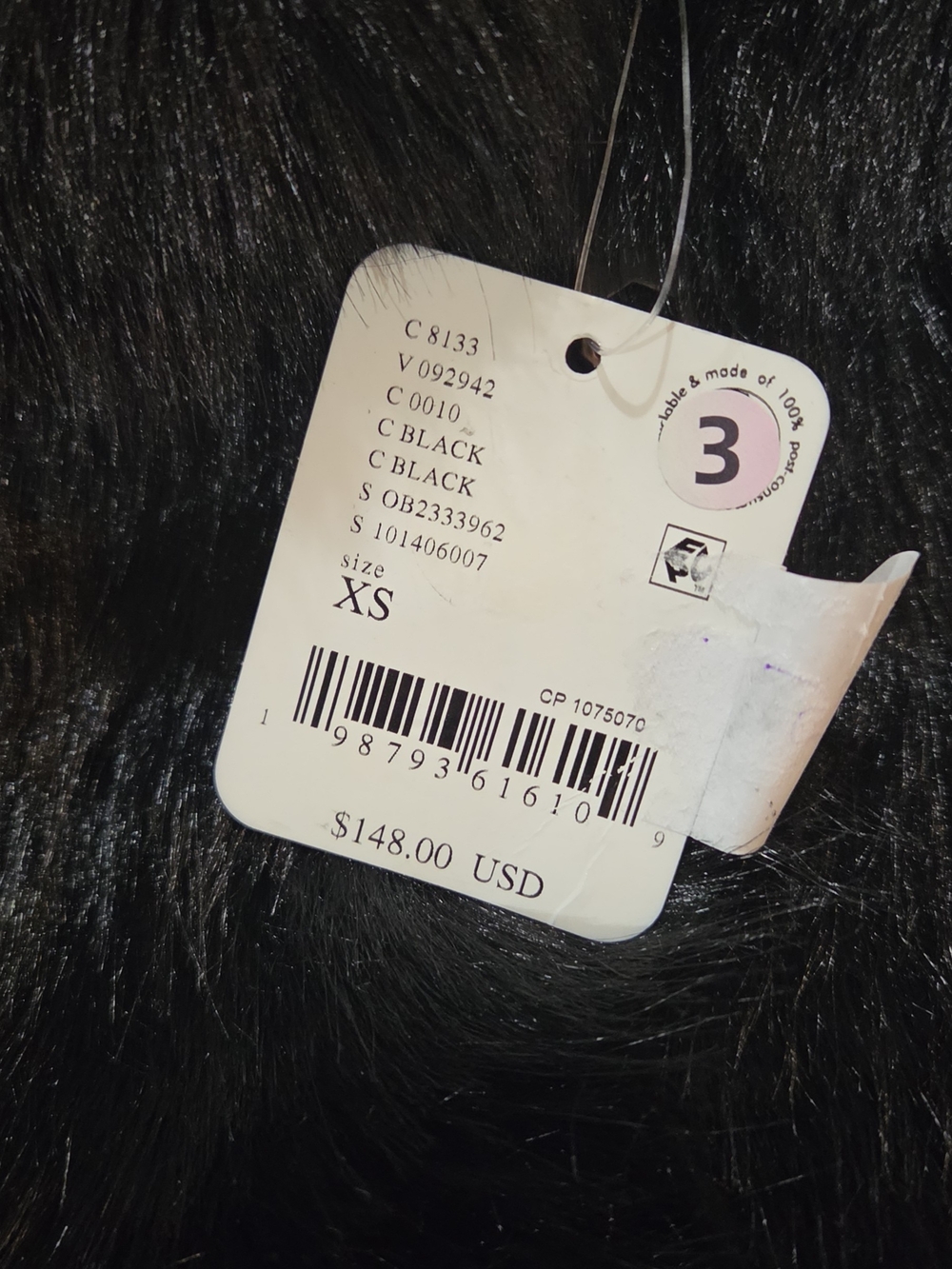 Free People Louder Please  Black Plush Faux-Fur Cropped Jacket SOLD OUT ON LINE - Picture 3 of 6